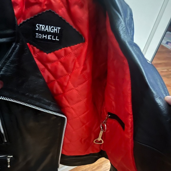 BRAND NEW - NEVER WORN Straight to Hell Apparel Defector Leather Jacket XL - Picture 3 of 4